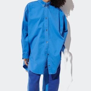 NWT RACHEL COMEY BLUE OVERSIZED IVINS SHIRT SZ XS/S